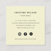 Klassieke donkerbruine  sierogen Victoriaans Vierkante Visitekaartje (Achterkant)