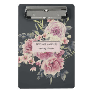 Klassieke donkere bloemen persoonlijke klembord