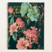 Klassieke donkere chemicaliën en blauwe en roze fl planner (Voorkant)