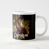 Klassieke donkere Floral Bouquet met naam Grote Koffiekop (Rechts)