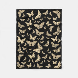 Klassieke , donkere gotische vlinderkunst patroon fleece deken