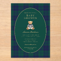 Klassieke donkere ruit baby shower acryl uitnodigi