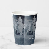 Klassieke, donkere winterscène met gevelkerst papieren bekers (Rechts)