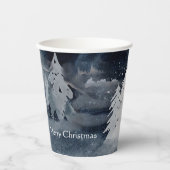 Klassieke, donkere winterscène met gevelkerst papieren bekers (Voorkant)