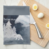 Klassieke, donkere winterscène met gevelkerst theedoek (Quarter Fold)