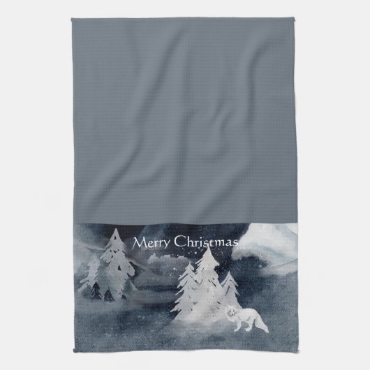 Klassieke, donkere winterscène met gevelkerst theedoek (Verticaal)
