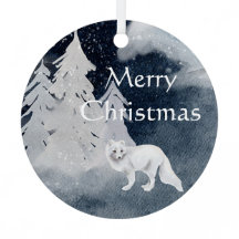 Klassieke donkere winterscène met vos Kerstmis 