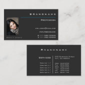 Klassieke, donkergrijze aangepaste foto - Logo Pro Visitekaartje (Voorkant / Achterkant)