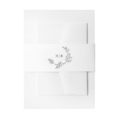 Klassieke Donkergrijze Krans Monogram Bruiloft Uitnodigingen Wikkel (Voorkant Voorbeeld)