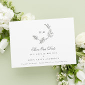 Klassieke Donkergrijze Monogram Krans Klassieke Br Save The Date