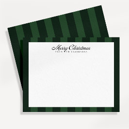 Klassieke donkergroene gestreepte kerstbriefkaart kaart