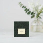 Klassieke donkergroene  sierbloem Victoriaans Vierkante Visitekaartje (Staand voorkant)