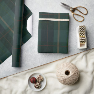 Klassieke donkergroene tartan geruite  cadeaupapier