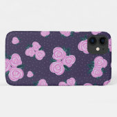 Klassieke donkerpaarse bloemen Case-Mate iPhone case (Achterkant (horizontaal))