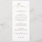 Klassieke donkerrode pruim bordeaux kalligrafie br menu (Voorkant)