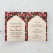 Klassieke donkerrode rozen bloemige Indiase bruilo (Binnen)