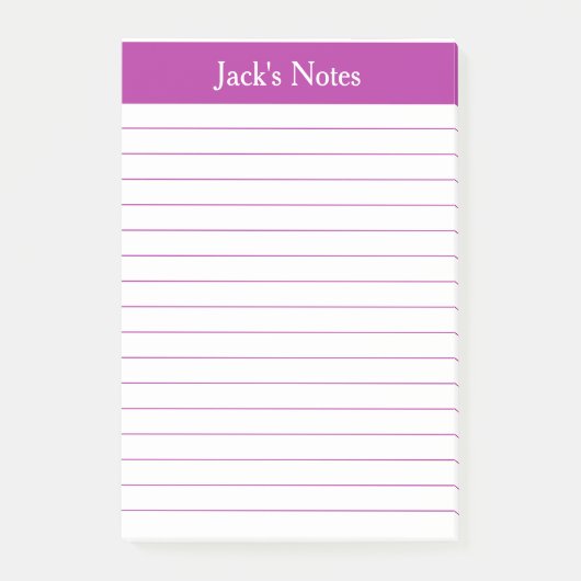 Klassieke, donkerroze, op maat gesneden post-it® notes (Voorkant)
