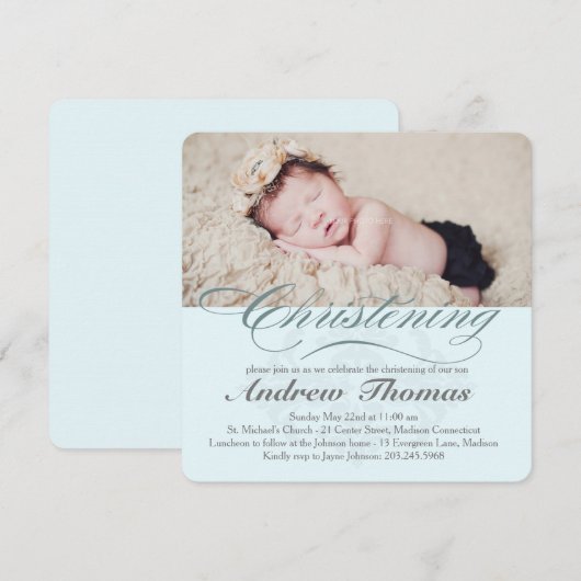 Klassieke doop uitnodiging (Voorkant / Achterkant)