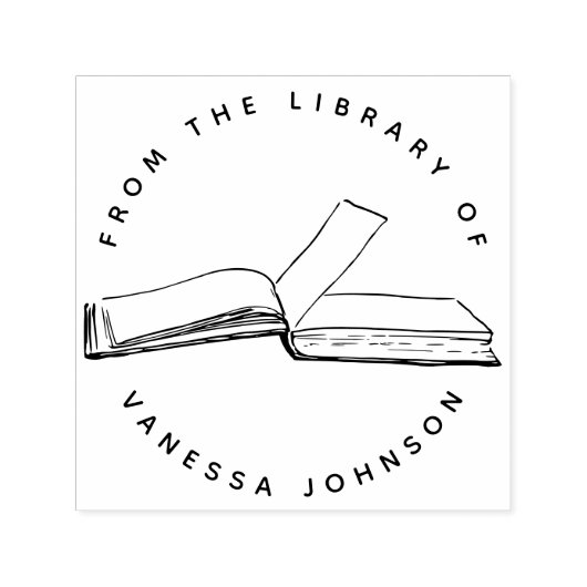 Klassieke douanenaam van de bibliotheek van boek  zelfinktende stempel (Design)