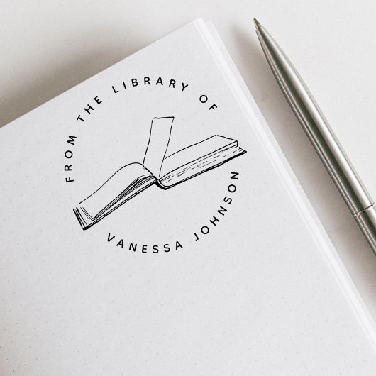 Klassieke douanenaam van de bibliotheek van boek  zelfinktende stempel