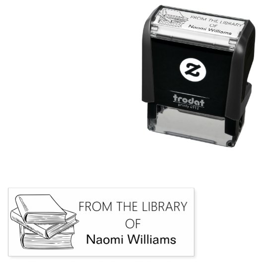 Klassieke douanenaam van de bibliotheek van  zelfinktende stempel (In situ)