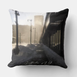 Klassieke Downtown Snowy Windtunnel Kussen