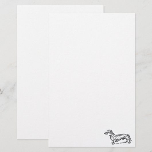 Klassieke doxie - zwart briefpapier (Voorkant / Achterkant)