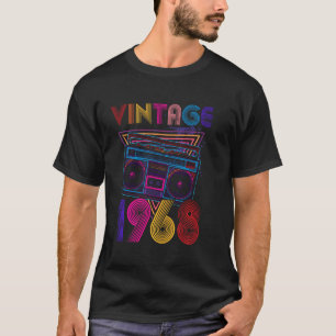 Klassieke draagbare cassetteluidspreker 1968 54e v t-shirt
