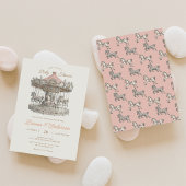 Klassieke draaimolen baby shower uitnodiging 2