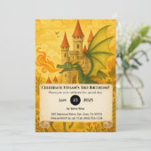 Klassieke Draak en Ridder Sprookjesscène Verjaarda Kaart (Staand voorkant)