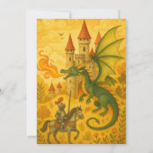 Klassieke Draak en Ridder Sprookjesscène Verjaarda Kaart (Achterkant)