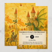 Klassieke Draak en Ridder Sprookjesscène Verjaarda Kaart (Voorkant / Achterkant)