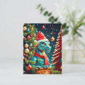 Klassieke Draak met Kerstmis ai Feestdagenkaart (Staand voorkant)