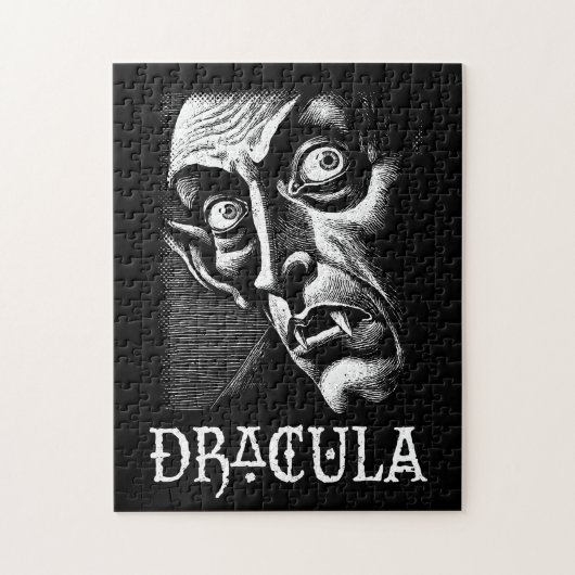 Klassieke Dracula Gotische Vampier Halloween Legpuzzel (Verticaal)