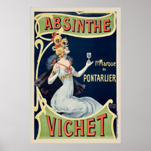 Klassieke drank keuken kunst wijn champagne eten poster