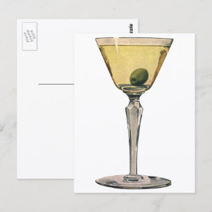 Klassieke Dranken, Martini Olijf Cocktail Briefkaart