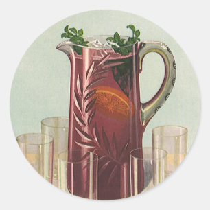 Klassieke drankjes en dranken, kan Sangria Ronde Sticker