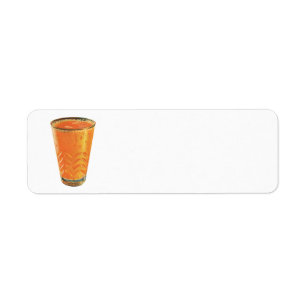 Klassieke drankjes, glas sinaasappelsap ontbijt etiket