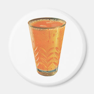 Klassieke drankjes, glas sinaasappelsap ontbijt magneet