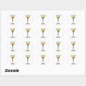 Klassieke drankjes, Martini Olijf Cocktail Ronde Sticker (Vel)