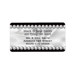 Klassieke draperie met parels etiket