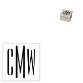 Klassieke drie-Letter Monogram Initialen Eenvoudig Rubberstempel (Gestempeld)