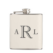 Klassieke drielettermonogram heupfles (Voorkant)