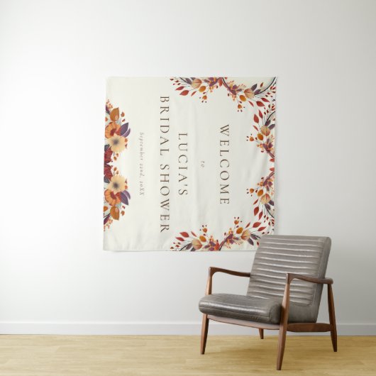 Klassieke droge wilde bloemen bruidsfeestbegroetin wandkleed (In Situ (horizontaal))