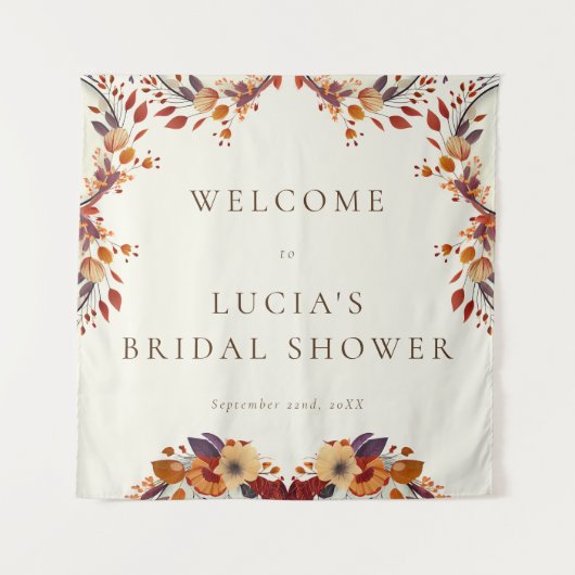 Klassieke droge wilde bloemen bruidsfeestbegroetin wandkleed (Voorkant)