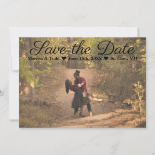Klassieke dubbel-gesteunde Foto sparen de Datum Save The Date