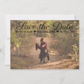Klassieke dubbel-gesteunde Foto sparen de Datum Save The Date (Voorkant)
