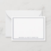 Klassieke dubbele grens Denim Blue Notitiekaartje (Voorkant)