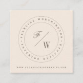 Klassieke Dubbele Monogram Cirkel Stempel Minimali Vierkante Visitekaartje (Voorkant)