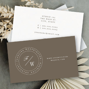 Klassieke Dubbele Monogram Cirkel Stempel Minimali Visitekaartje